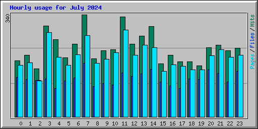 Hourly usage for July 2024