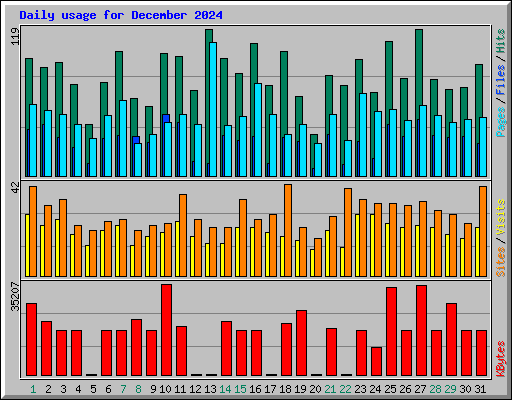 Daily usage for December 2024