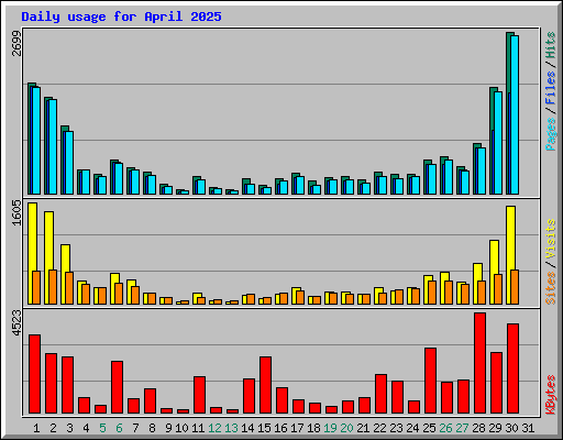 Daily usage for April 2025
