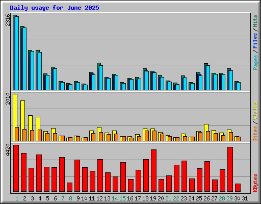 Daily usage for June 2025