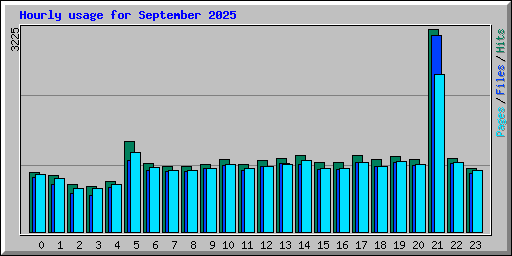 Hourly usage for September 2025
